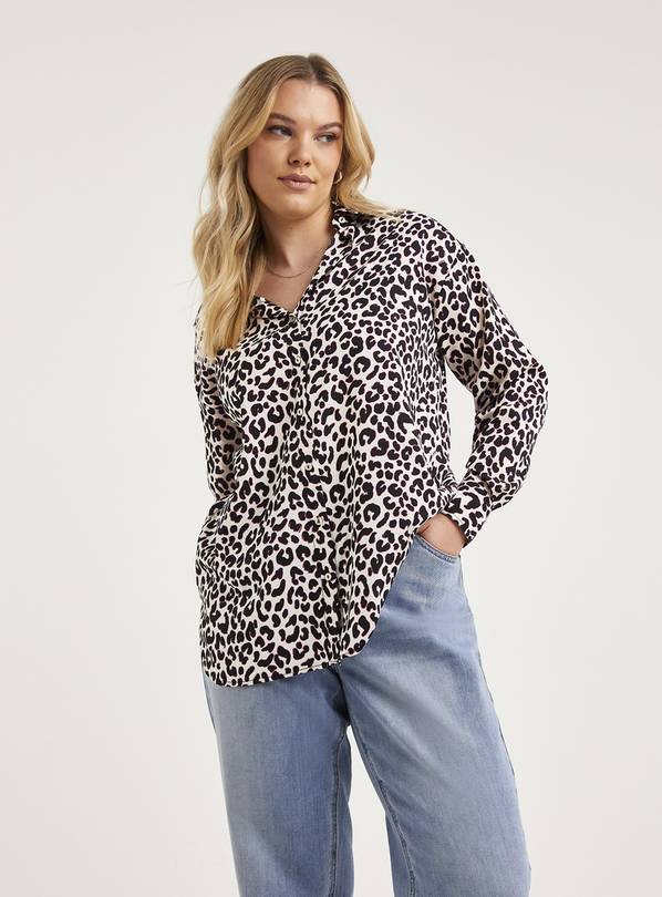 SIMPLY BE Longline Leopard Print Shirt 12